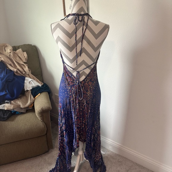 Women’s Boho Halter Maxi Dress – Strappy Open Back Festival Dress – Size Small - Picture 5 of 9